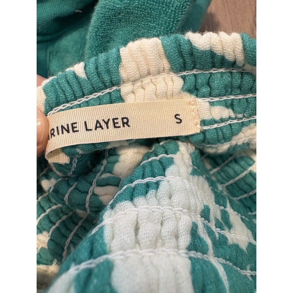 Marine Layer Skirt & Top SET Corrine Bold Teal Floral Gauze Tiered Maxi Sz XS-S - Picture 8 of 13